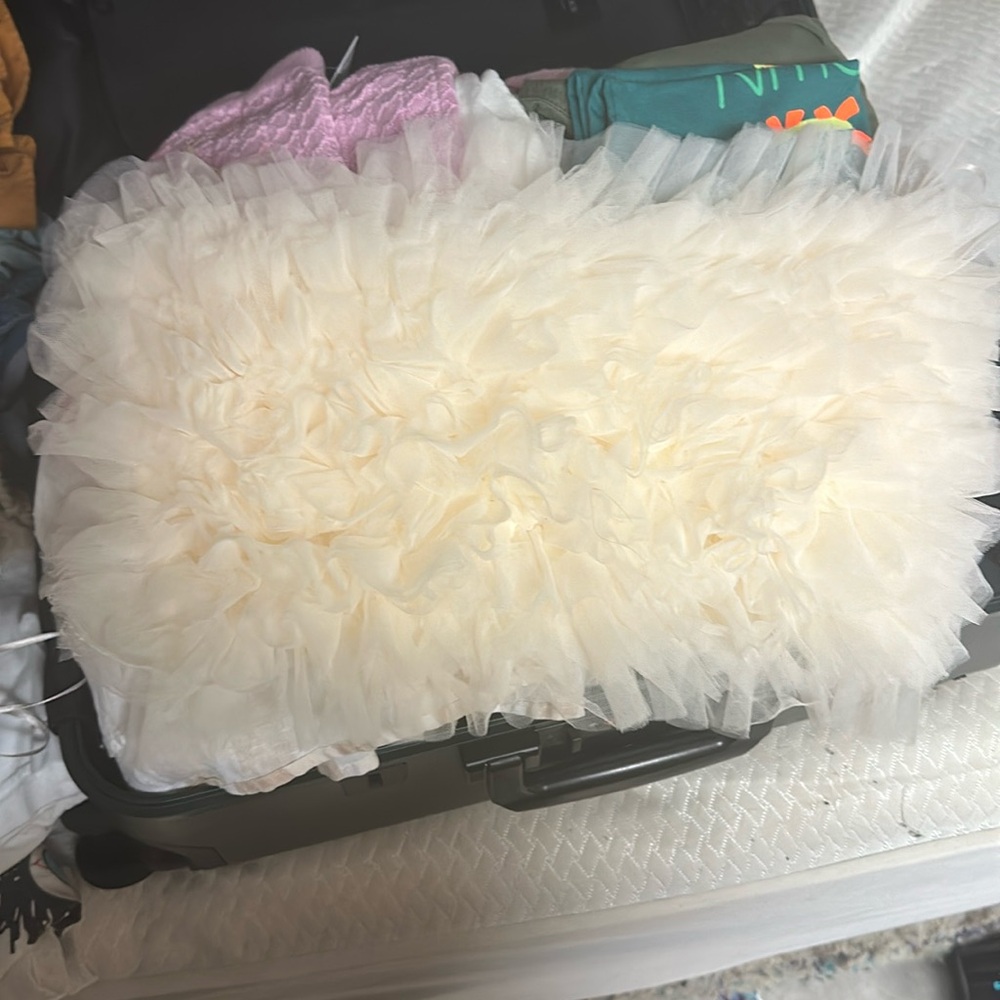 Never worn frill crop top strapless